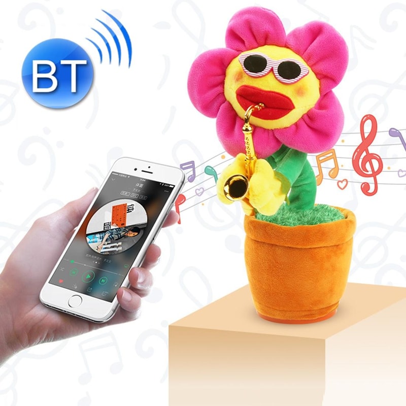 Sunflower Sax Style Bluetooth Plush Musical Toy USB Rechargeable Speaker For Kids And Adults 0