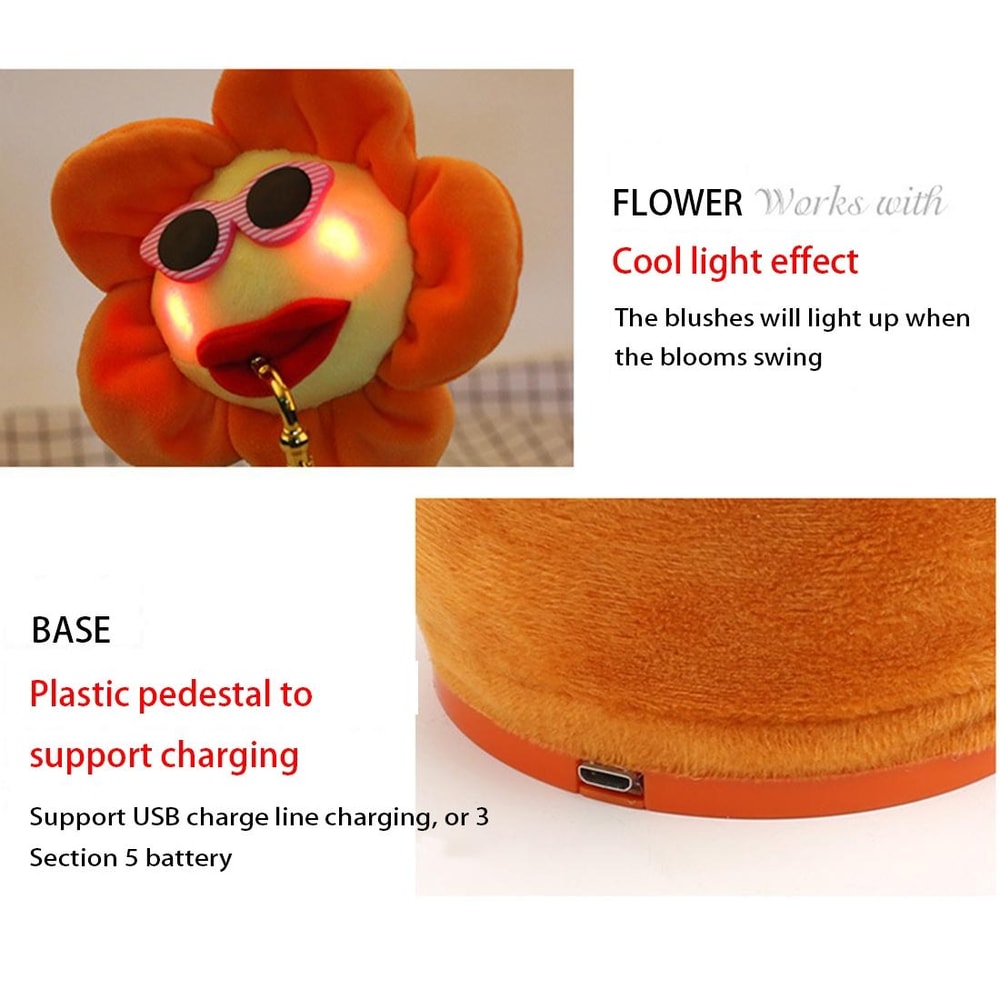 Sunflower Sax Style Bluetooth Plush Musical Toy USB Rechargeable Speaker For Kids And Adults 5