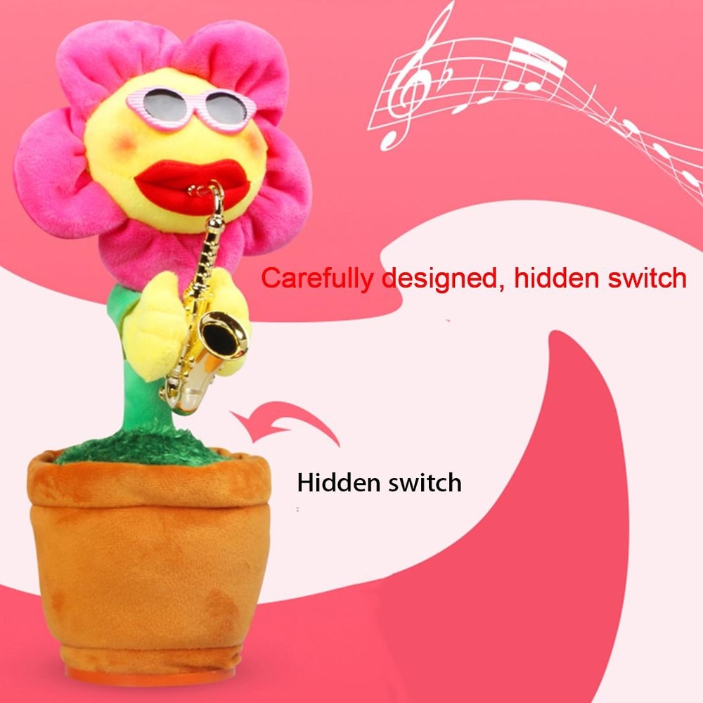 Sunflower Sax Style Bluetooth Plush Musical Toy USB Rechargeable Speaker For Kids And Adults 6