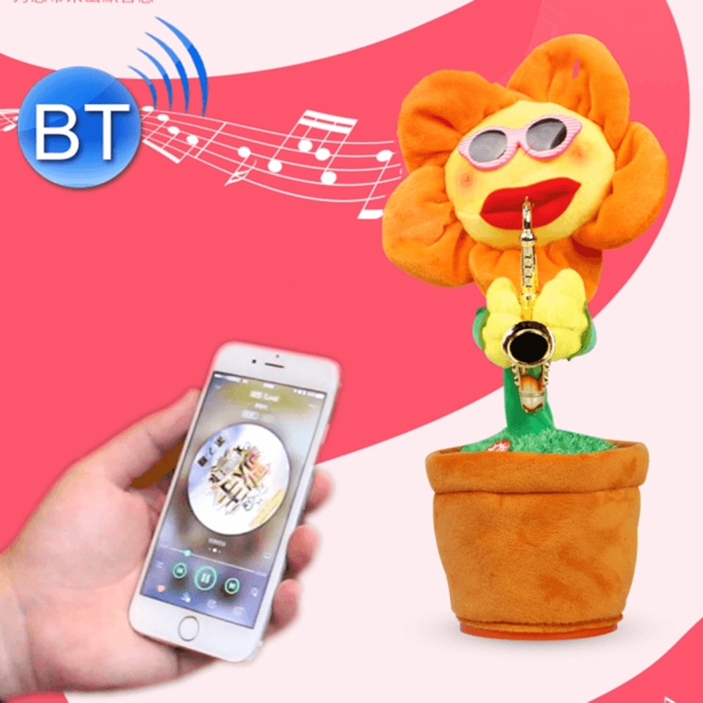 Sunflower Sax Style Bluetooth Plush Musical Toy USB Rechargeable Speaker For Kids And Adults 9