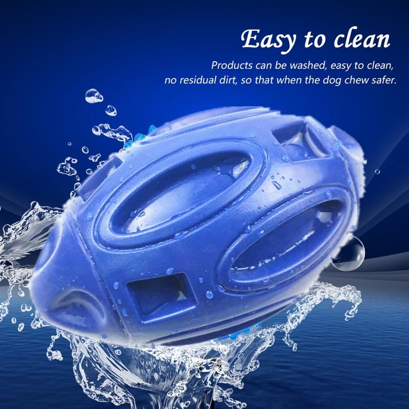 Durable Rubber Rugby Dog Chew Toy with Squeaker for Medium & Large Dogs