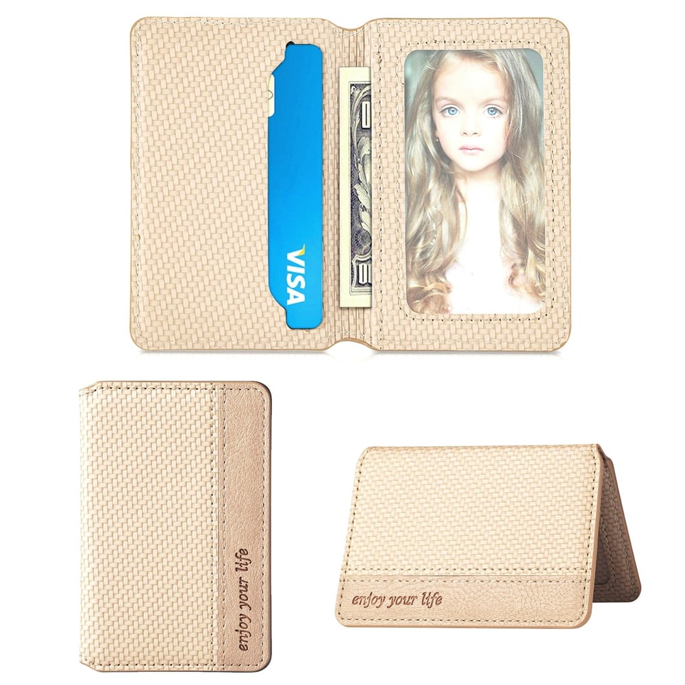 Slim phone card holder wallet with stand magnetic stick on phone wallet sticker