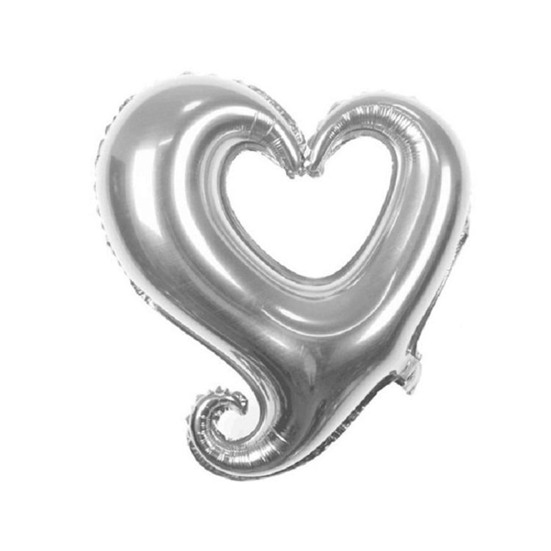 Heart Shaped Aluminum Foil Heart Balloons Wedding Party Decoration Reusable 2