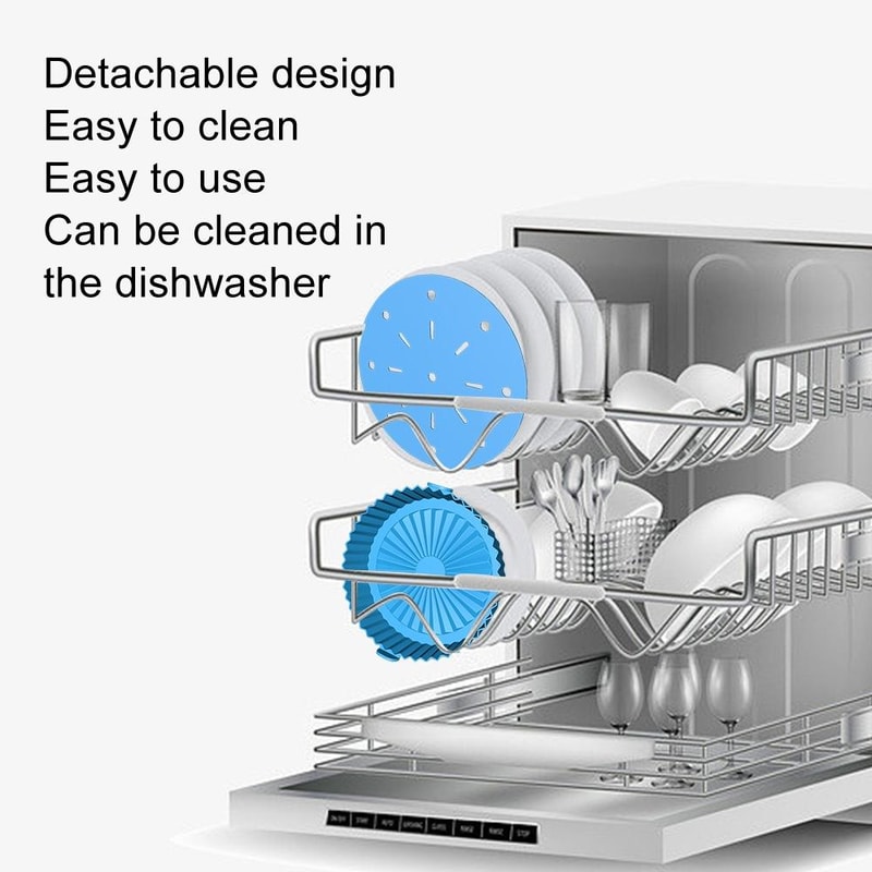 Large Reusable Silicone Air Fryer Liner With Handles Baskets 6