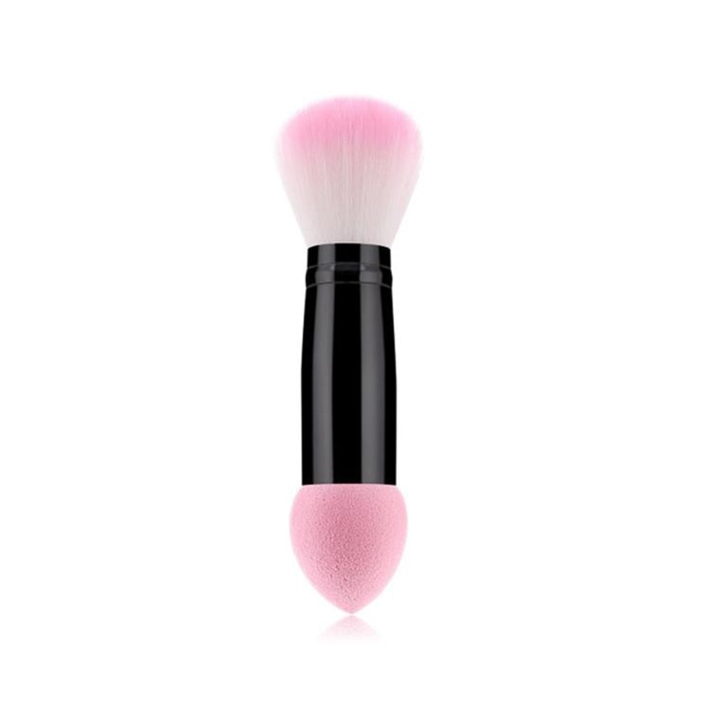 Dual End Makeup Brush Set with Powder Puff for Flawless Blending