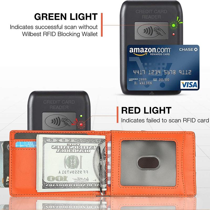 Slim RFID Blocking Carbon Fiber Wallet for Men with Money Clip