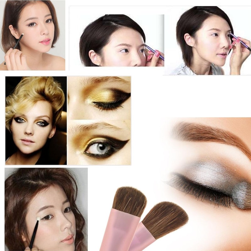 Eye Makeup Brush Set With Travel Case Portable Professional Eye Brushes Kit 7