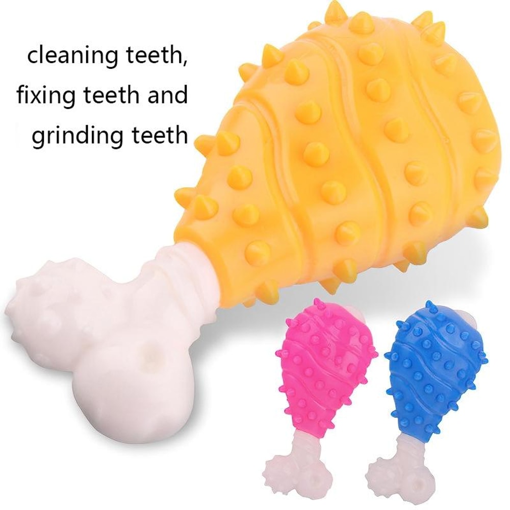 Interactive Dog Chew Toy Chicken Leg for Teeth Cleaning TPR Pet Toy