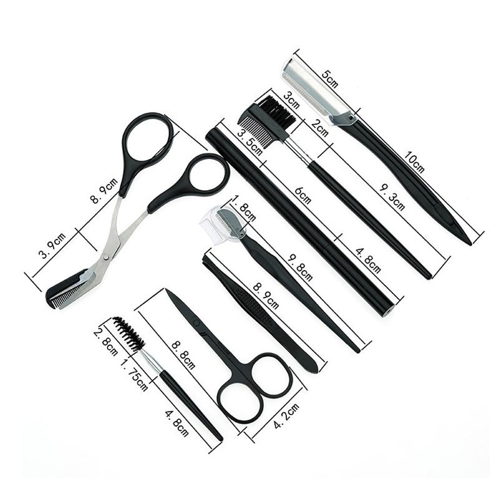 Precision Eyebrow Trimming Kit With Stainless Steel Tools Portable Grooming Set 2