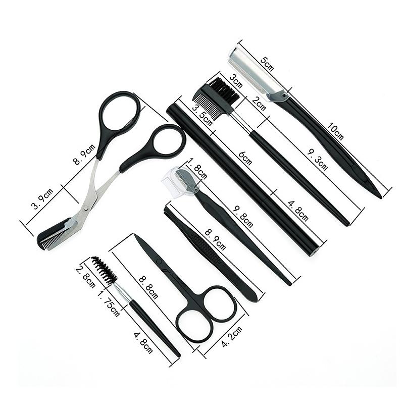 Precision Eyebrow Trimming Kit With Stainless Steel Tools Portable Grooming Set 2