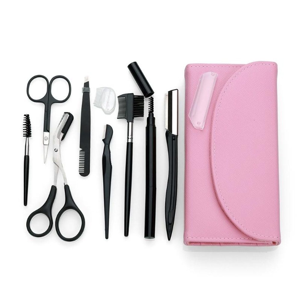 Precision Eyebrow Trimming Kit With Stainless Steel Tools Portable Grooming Set 5