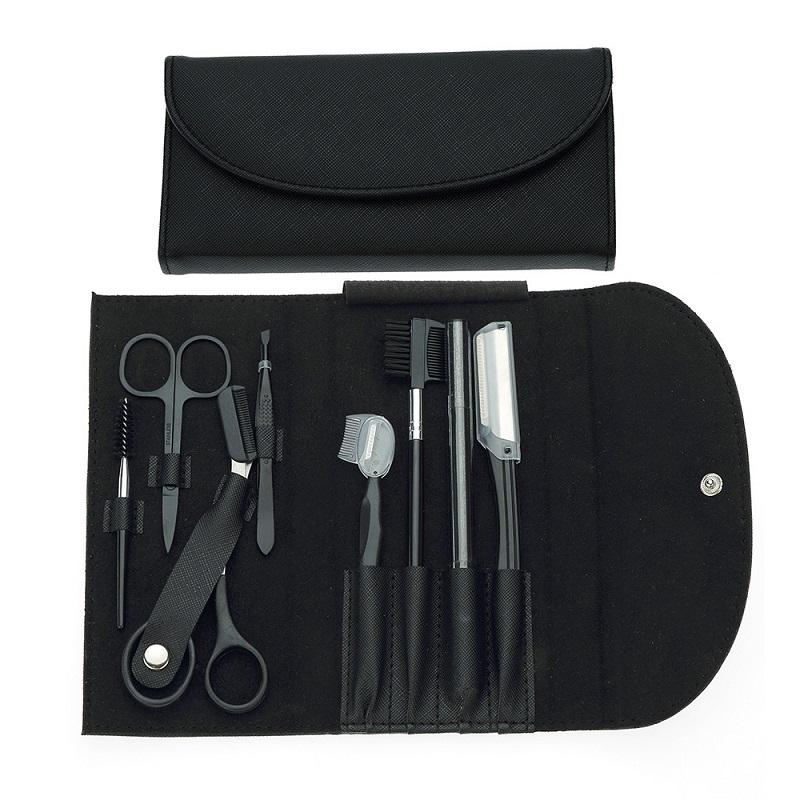 Precision Eyebrow Trimming Kit With Stainless Steel Tools Portable Grooming Set 7