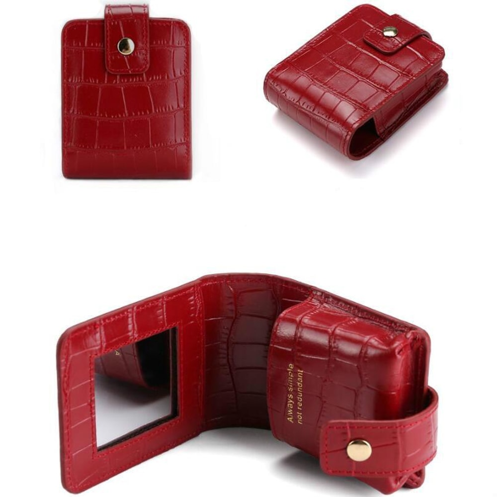 Luxury Croc Pattern Lipstick Holder Case With Mirror Travel Makeup Organizer 2
