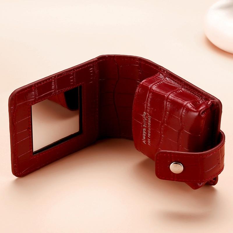 Luxury Croc Pattern Lipstick Holder Case With Mirror Travel Makeup Organizer 5