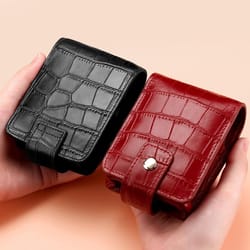 luxury croc pattern lipstick holder case with mirror travel makeup organizer