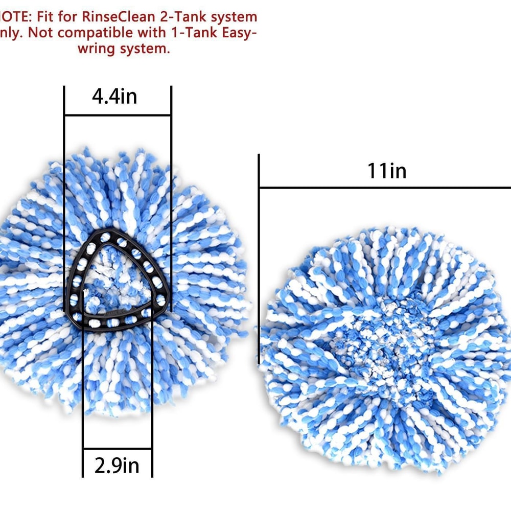 RinseClean Mop Refill Microfiber Spin Mop Replacement Heads 2