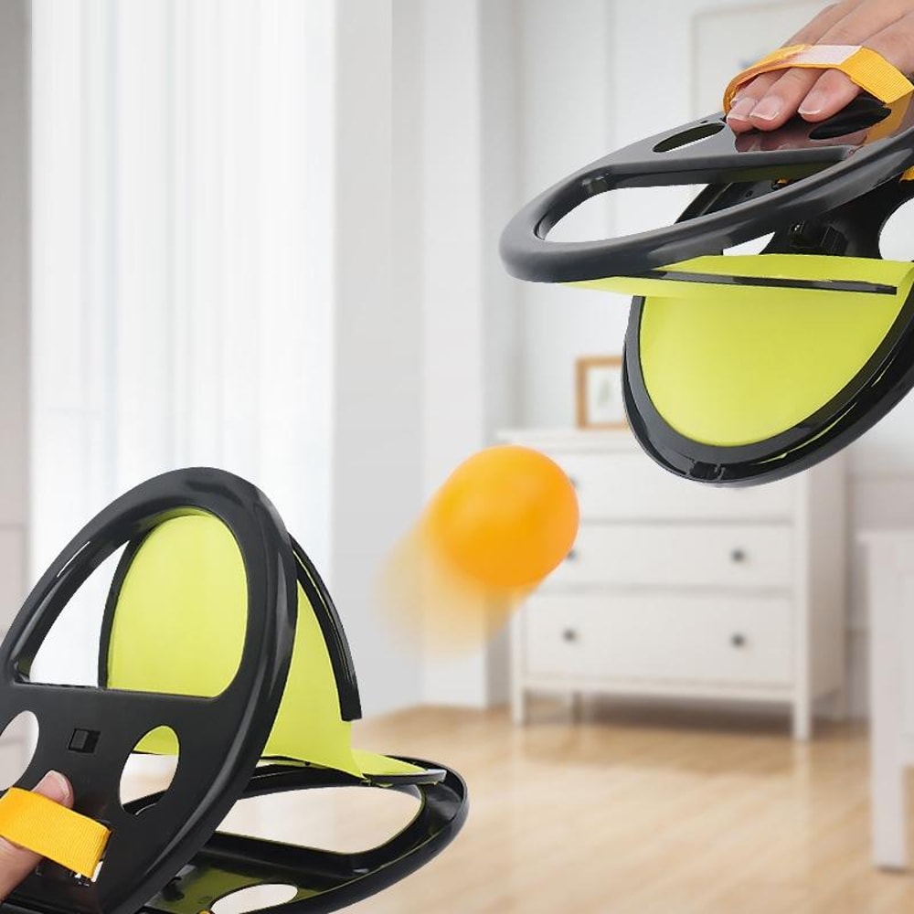 Kids Hand Clip Ball Catch Game Outdoor Parent Child Toy with Balls Pink