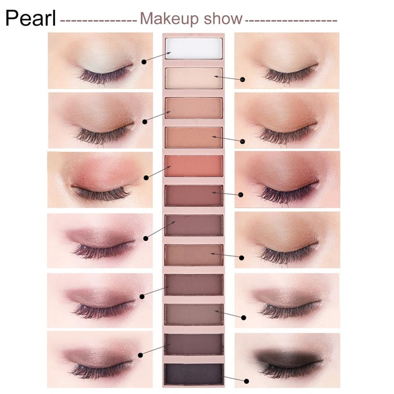 Smoky Eye Pearl Eyeshadow Palette With Brush Set For Bold Blended Looks 8