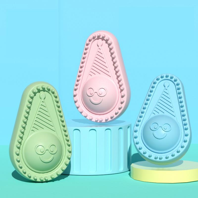 Avocado Shaped Dog Dental Chew Toy TPR Tooth Cleaning Interactive Pet Chew Toy for Fresh Breath