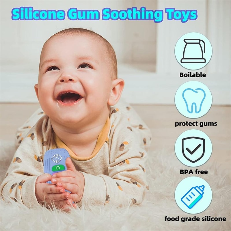 Baby Car Keys Silicone Teether Toy for Soothing Gum Relief & Sensory Play