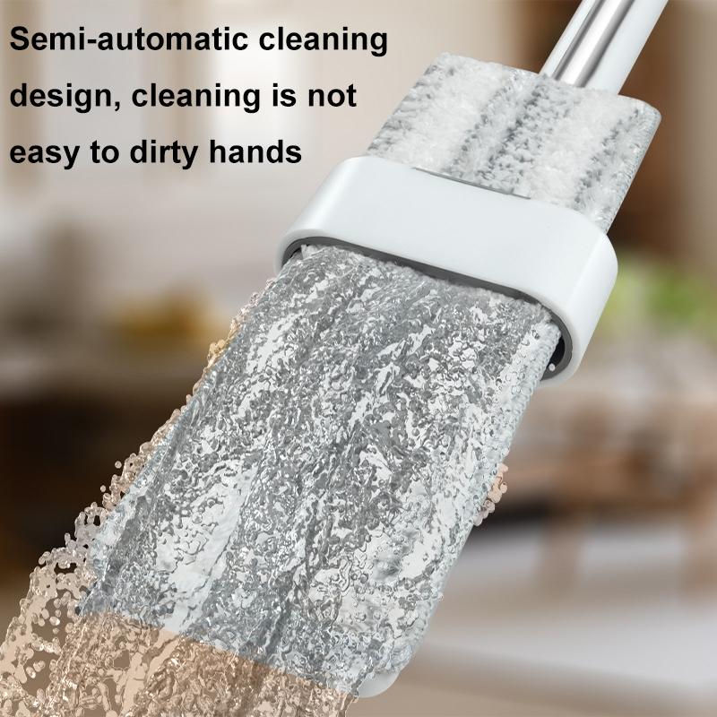 Mini Mop Hands Free Glass Cleaner Mop with Rotating Head and Silicone Scraper