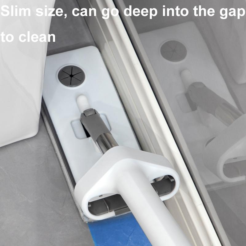 Mini Mop Hands Free Glass Cleaner Mop with Rotating Head and Silicone Scraper