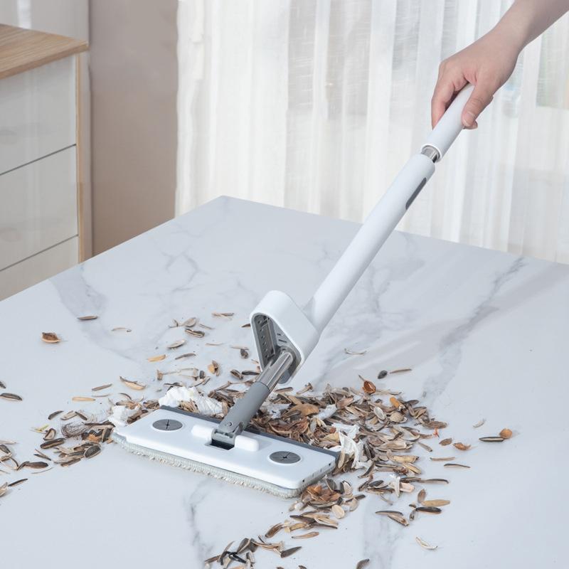 Mini Mop Hands Free Glass Cleaner Mop with Rotating Head and Silicone Scraper