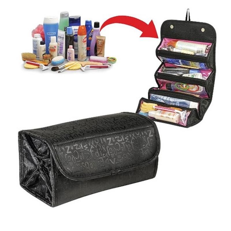 Travel Hanging Makeup Organizer Bag With 4 Compartments Compact Cosmetic Travel Bag For Toiletries 7
