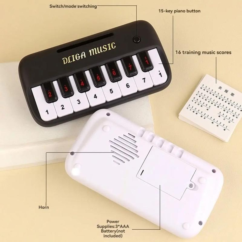 Kids Multifunction Electronic Piano Early Learning Music Piano Educational Toy For Boys And Girls GiftBeige