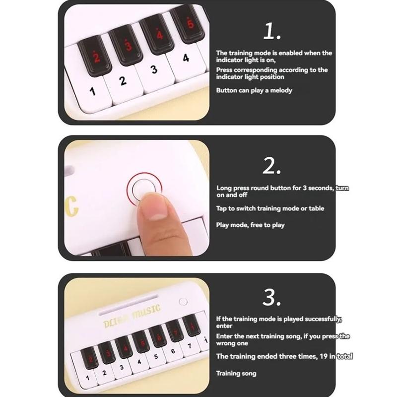 Kids Multifunction Electronic Piano Early Learning Music Piano Educational Toy For Boys And Girls GiftBeige