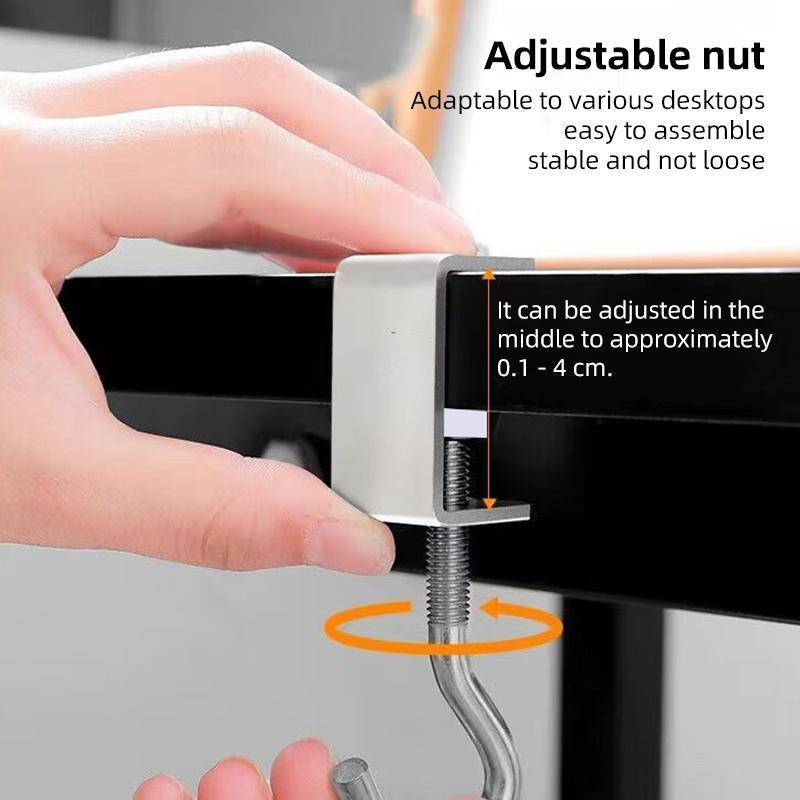 Rotatable No Drilling Desk Hook for Headphones Bags and Cables
