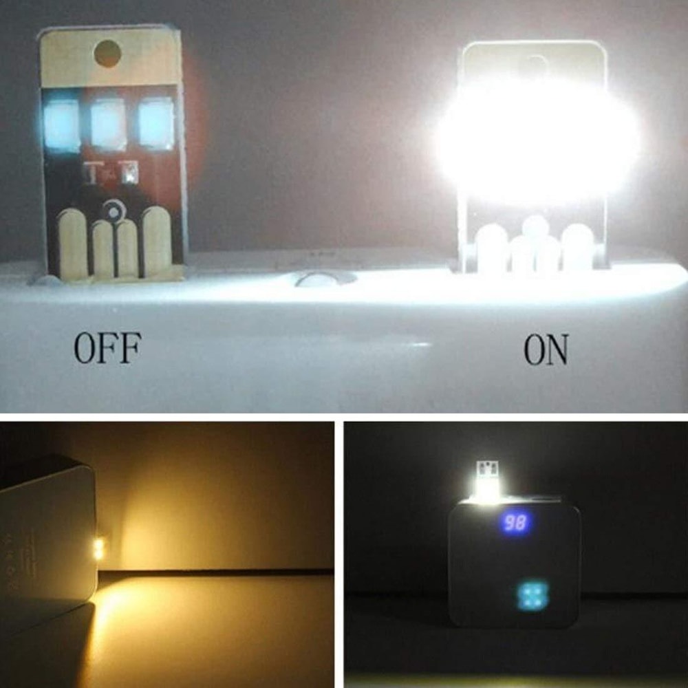 Portable USB LED Keychain Night Light 10pcs Mini Pocket Card Lamp For Travel Camping Emergency 4