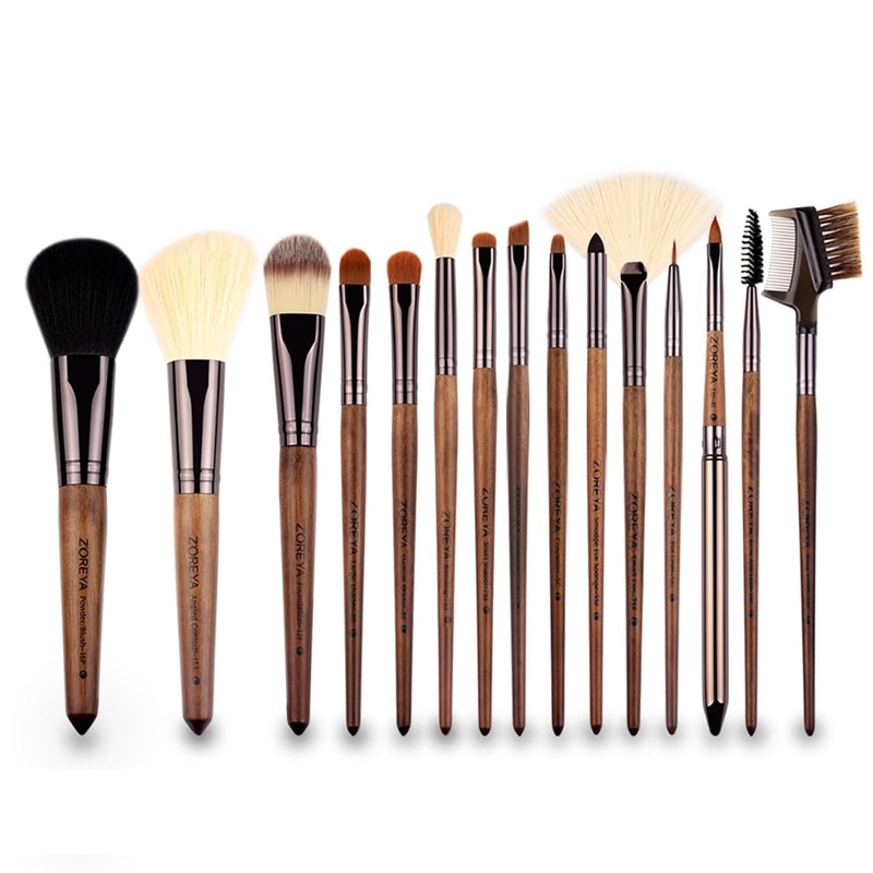 Makeup Brush Set With Walnut Handle Professional Makeup Brushes Kit 0
