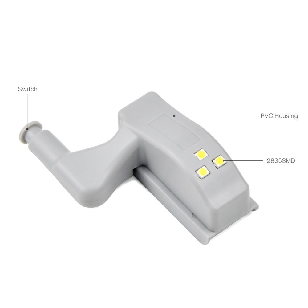 Smart Cabinet Hinge LED Light Auto Sensor Night Light For Cupboards Closets 4