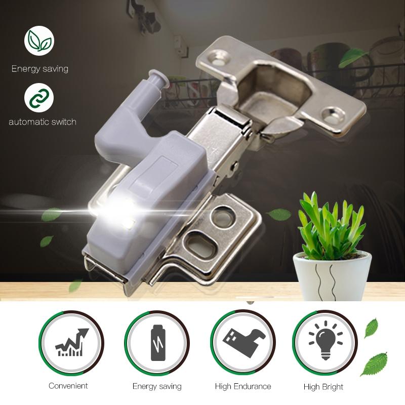 Smart Cabinet Hinge LED Light Auto Sensor Night Light For Cupboards Closets 7