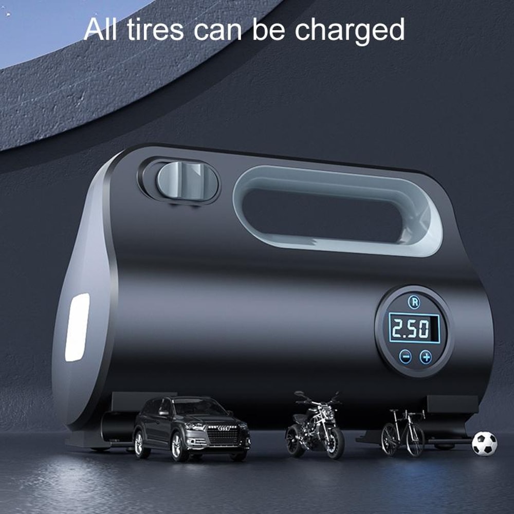 Portable Car Tire Inflator Air Compressor Pump with Auto Shutoff & LED Light