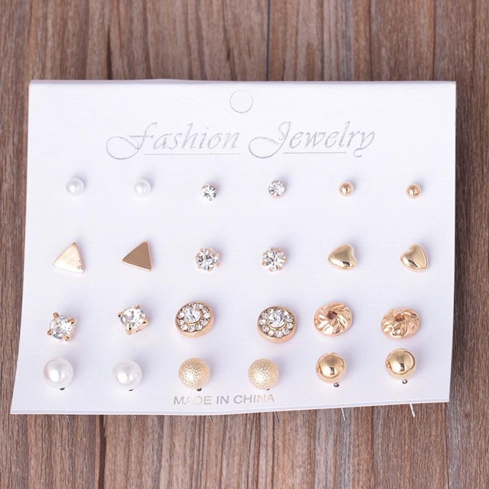 Assorted Stud Earrings Set For Women Girls Trendy Multiple Earrings Collection Gift Pack 0