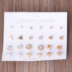 assorted stud earrings set for women & girls, trendy multiple earrings collection gift pack