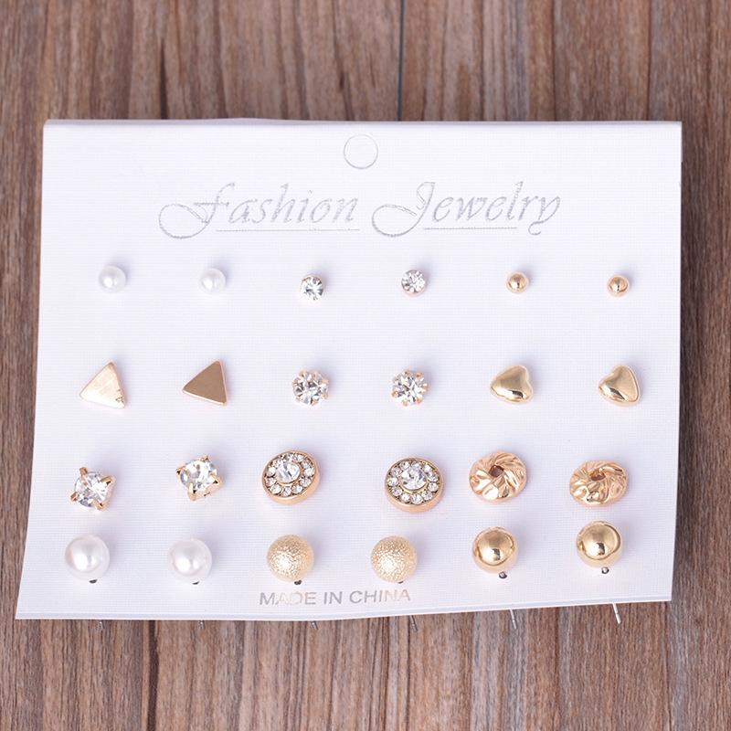 Assorted Stud Earrings Set For Women Girls Trendy Multiple Earrings Collection Gift Pack 0