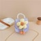 Kids Princess Crossbody Bag Cartoon Flower Pearl Coin Purse Cute PU Leather Gift Bag for Girls