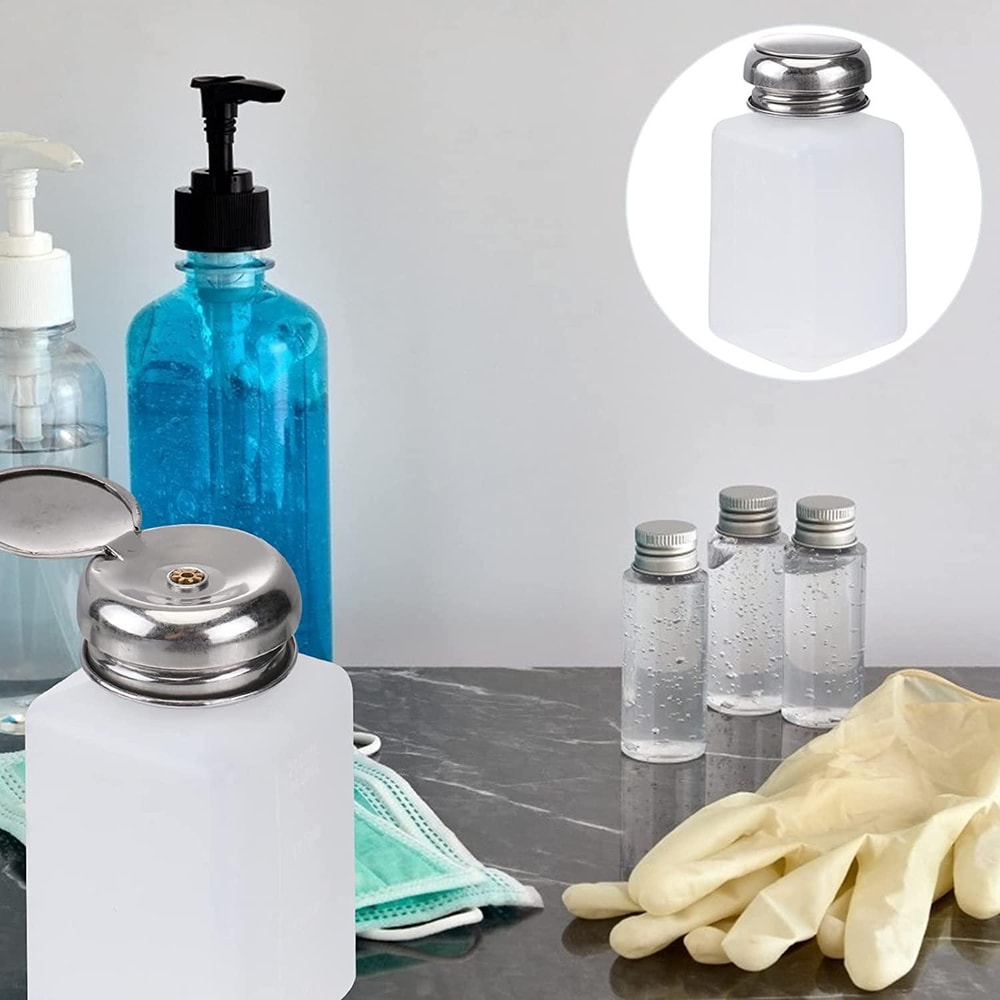 Push Down Pump Bottle Alcohol Dispenser For Nail Polish Remover Refillable Liquid Pump Dispenser 5