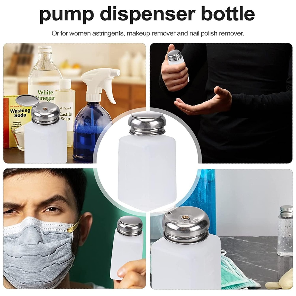 Push Down Pump Bottle Alcohol Dispenser For Nail Polish Remover Refillable Liquid Pump Dispenser 7