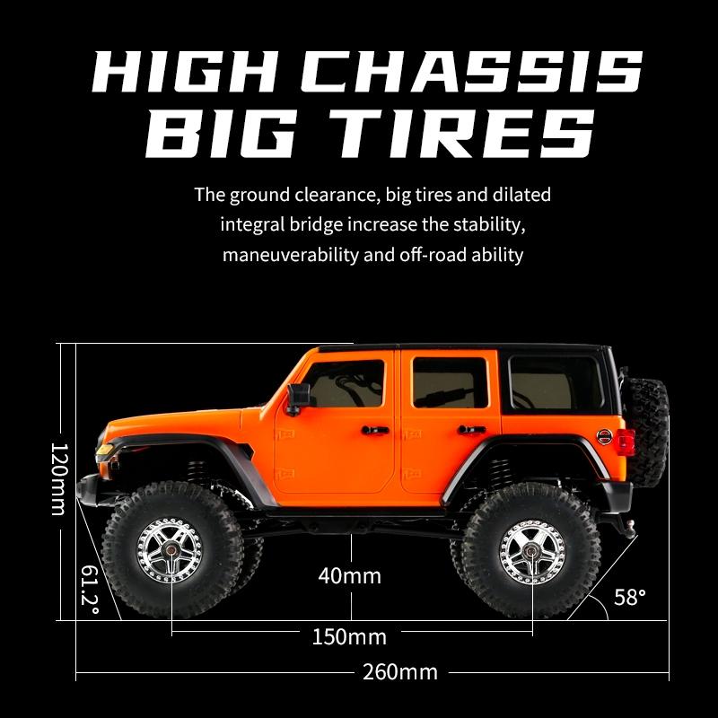Rock Crawler OffRoad Climbing Remote Control Truck Orange 3