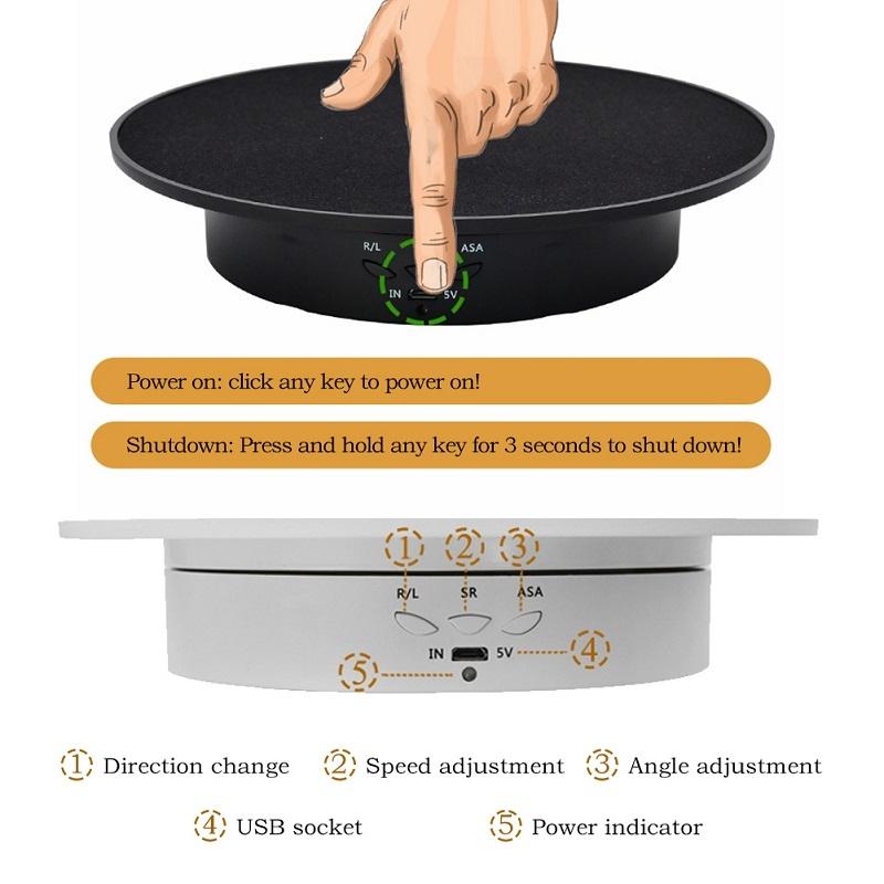 Remote Control Electric Rotating Display Turntable for Product Photography and Live Shooting