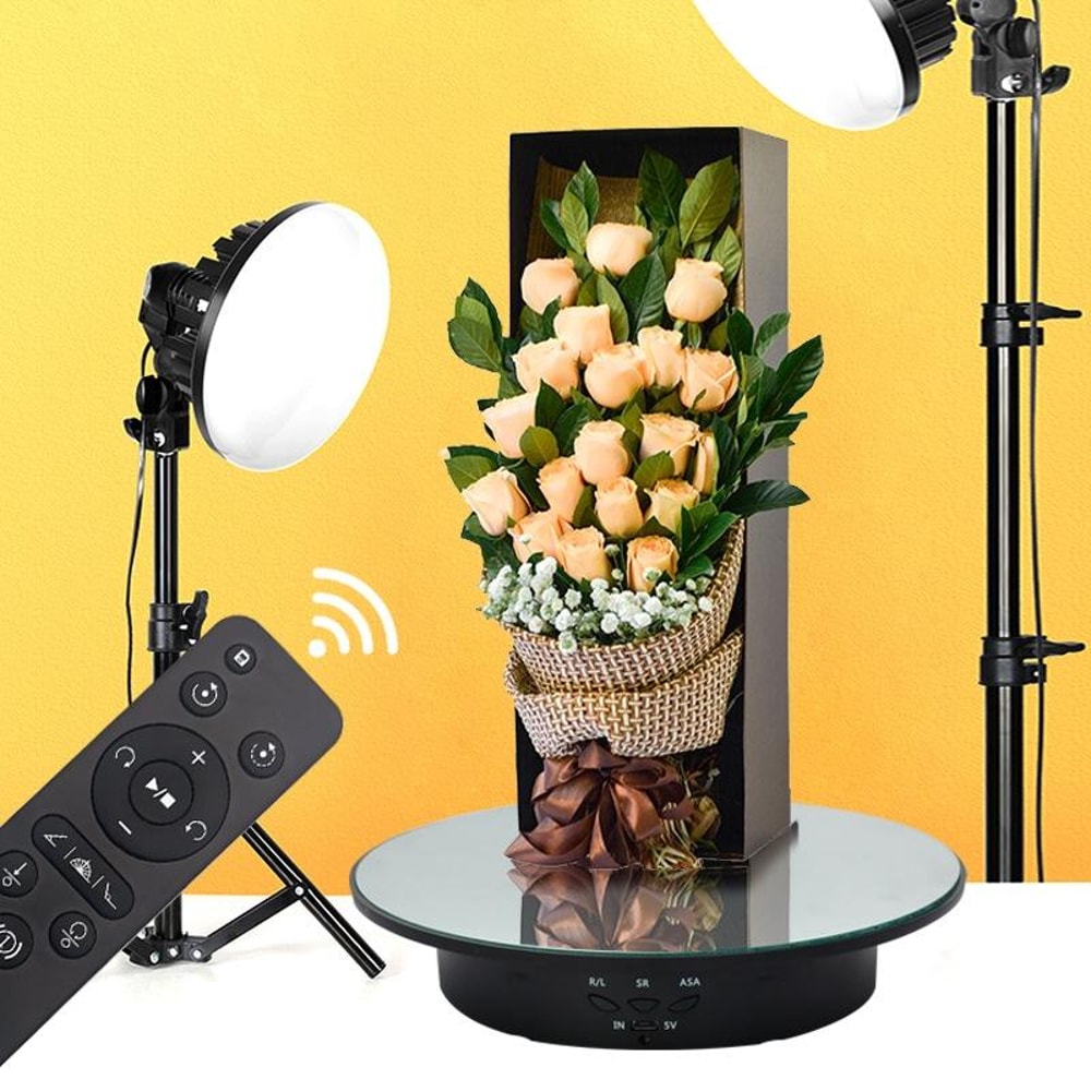 Remote Control Electric Rotating Display Turntable for Product Photography and Live Shooting