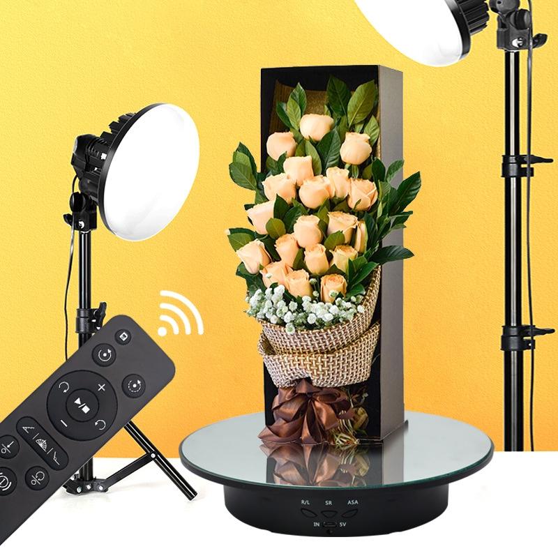 Remote Control Electric Rotating Display Turntable for Product Photography and Live Shooting