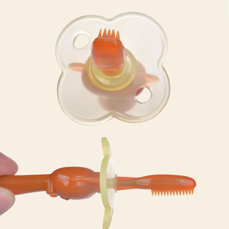 Infant Silicone Baby Toothbrush Teether for Molar Care Nano Silver Soft Brush