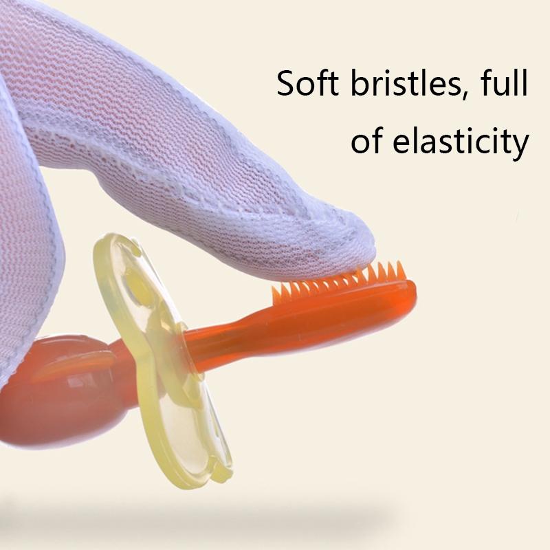 Infant Silicone Baby Toothbrush Teether for Molar Care Nano Silver Soft Brush