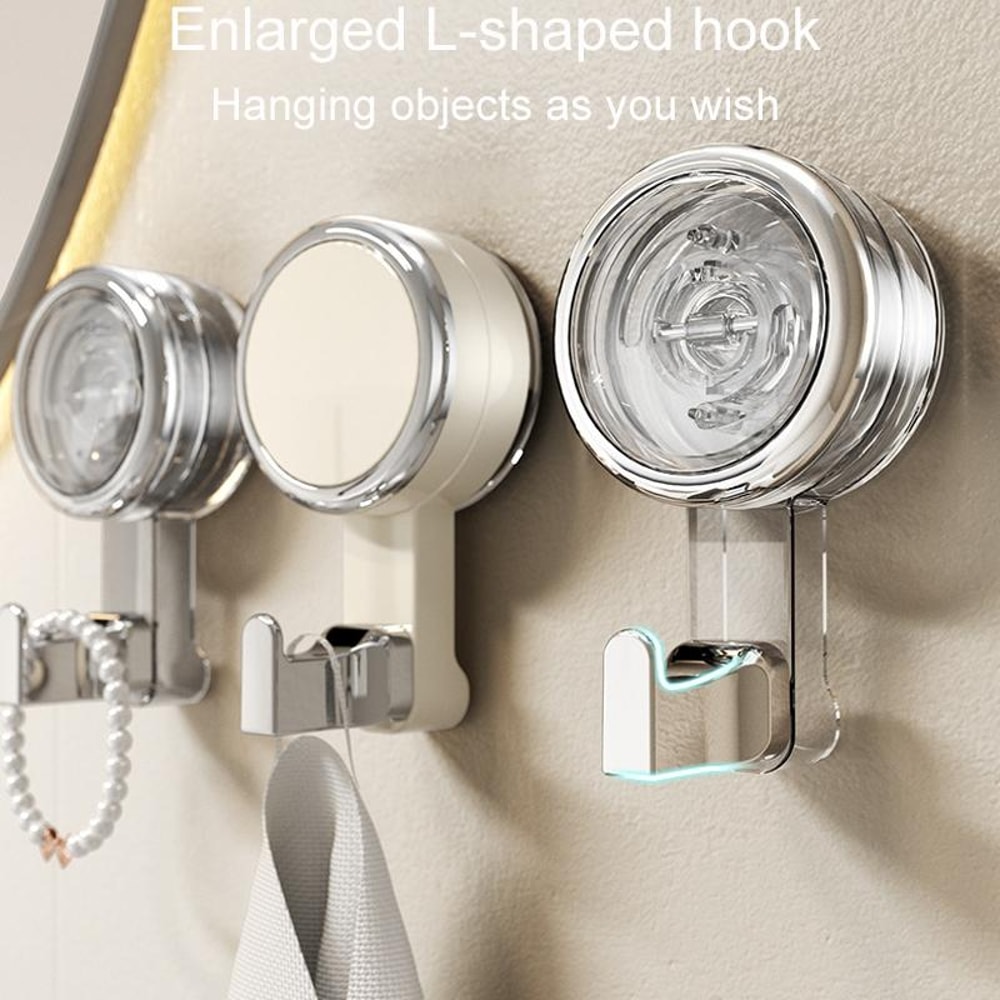 Clear Suction Cup Hooks No Drill Wall Mounted Bathroom Organizer Hooks 2