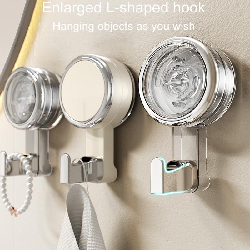 Clear Suction Cup Hooks No Drill Wall Mounted Bathroom Organizer Hooks 2